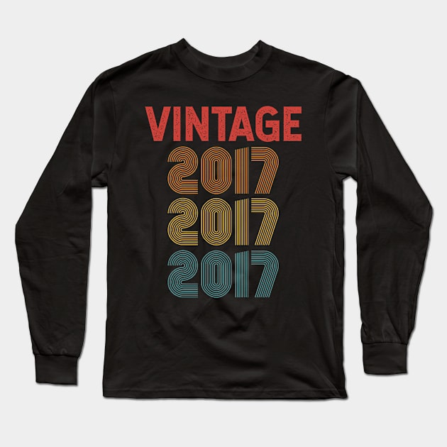 Vintage 2017 4th Birthday Gift 4 Years Old Long Sleeve T-Shirt by CoolDesignsDz